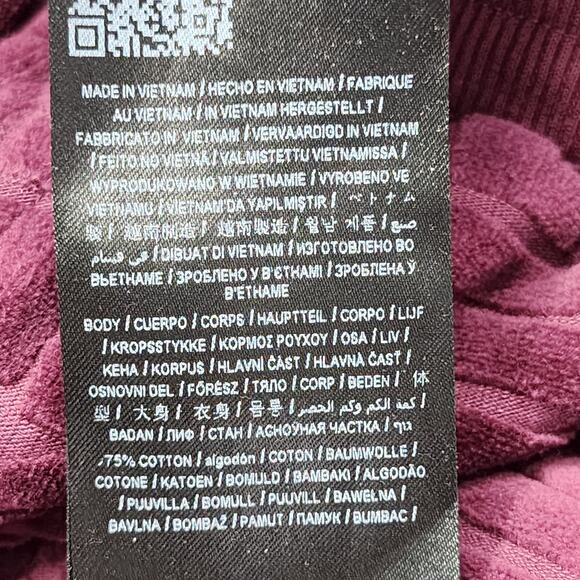 GUESS Pants Womens M Purple Burgundy Logo-Embossed Velvet Velour Jogger Lounge - Picture 6 of 12